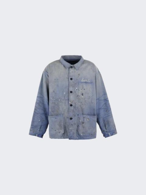 SAINT M×××××× Paint Splatter Overshirt Light Blue