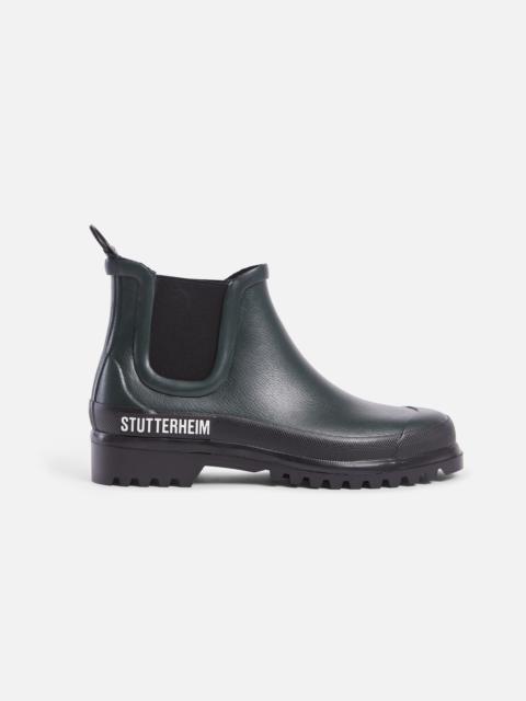 Stutterheim Dark Green and Black Waterproof Chelsea Rainwalker Boots