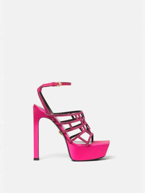 VERSACE Greca Maze Crystal Flat Sandals