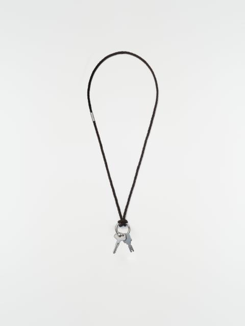 Lemaire KEYRING NECKLACE WITH BRAIDED RECYCLED LEATHER CORD