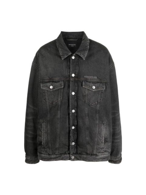 BALENCIAGA Balenciaga Mirror Padded Denim Jacket 'Dark Grey' 735744TBP471270