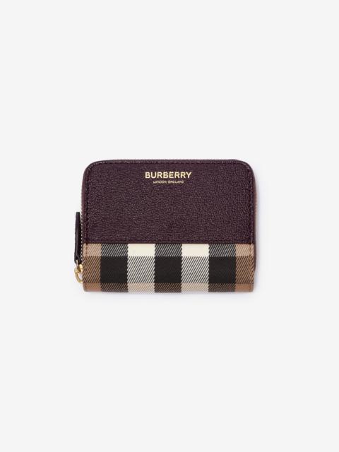Burberry Small Check and Leather Zip Wallet