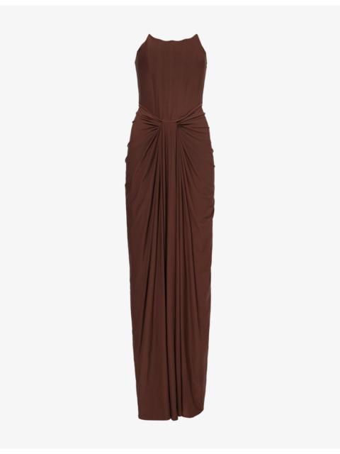deme Pearl Strapless Stretch-Woven Gown
