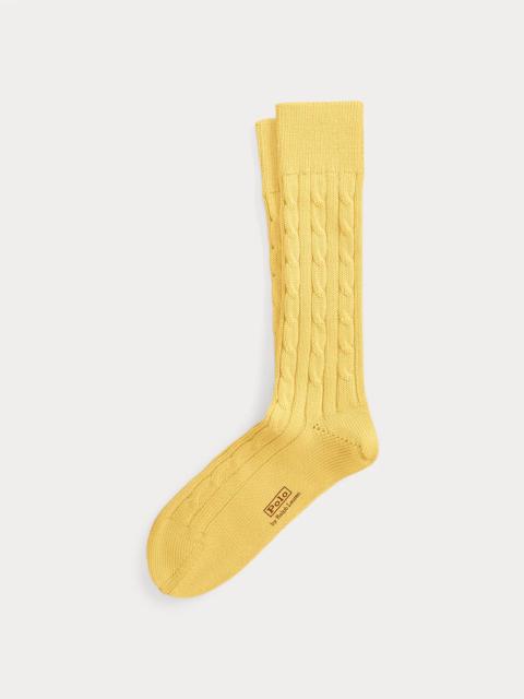 Polo Ralph Lauren Cable-Knit Cotton-Blend Socks