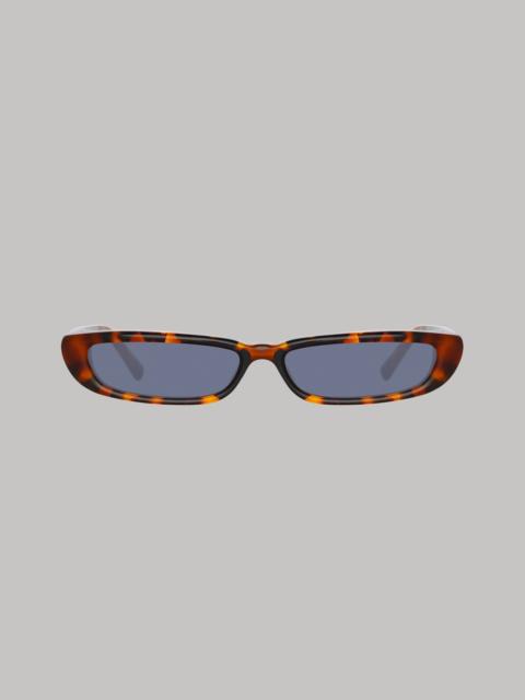 LINDA FARROW Thea Angular Sunglasses in Tortoiseshell