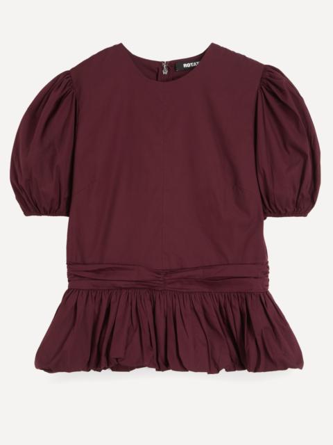 ROTATE Bordeaux Puff-Sleeve Top