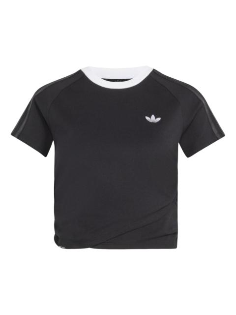adidas Originals (WMNS) adidas x Jennie Layered T-Shirt Asia Sizing 'Black' LD8928