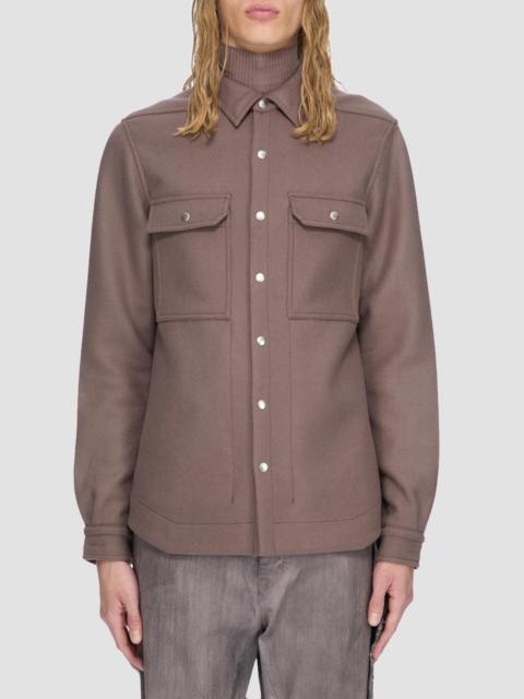 Rick Owens Men's Tower Moleskin Outershirt - Grape