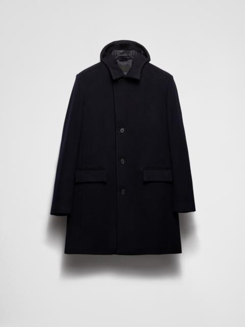 Single-breasted wool blend coat