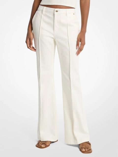 MICHAEL KORS Pintuck Bootcut Stretch Denim Jeans