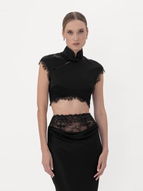 SAU LEE LILA SATIN TOP