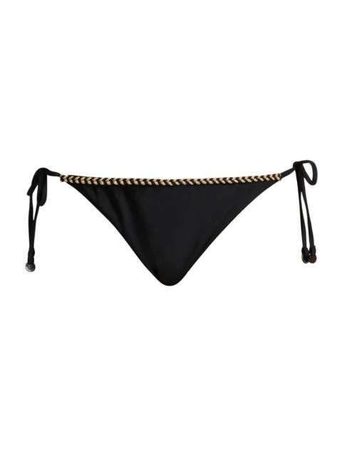RAMY BROOK Women's Benni Braided Side-Tie Bikini Bottom - Black