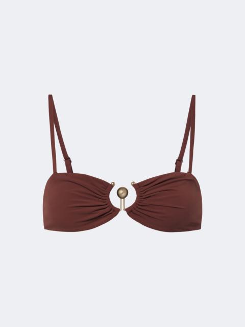 CHRISTOPHER ESBER Embellished ruched bikini top