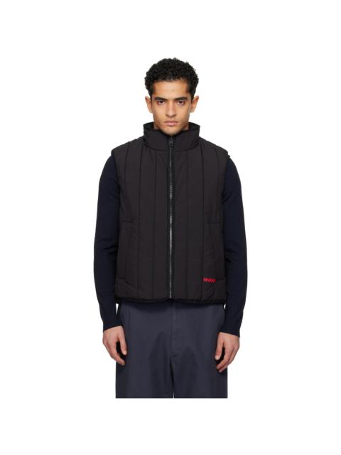 HUGO Black Lightweight Vertical Quilting Vest