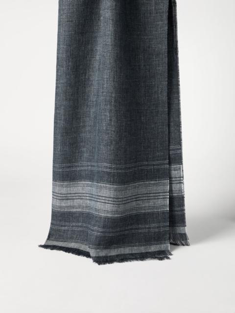 Brunello Cucinelli Embroidered linen scarf