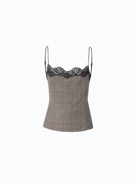 PINKO CHECK TOP WITH LACE