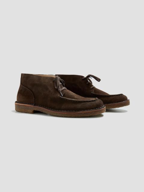 Nigel Cabourn Astorflex Dukeflex Mocassino Suede Chukka Boot in Dark Brown