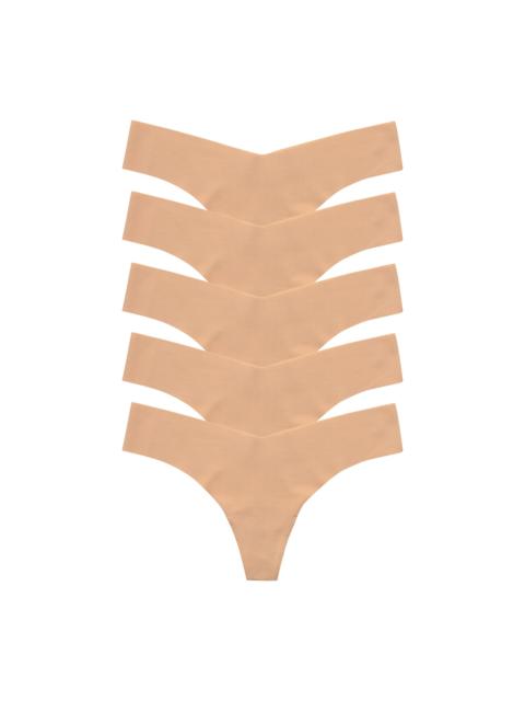 commando Women's Microfiber 5-Pack Thong Set - Beige