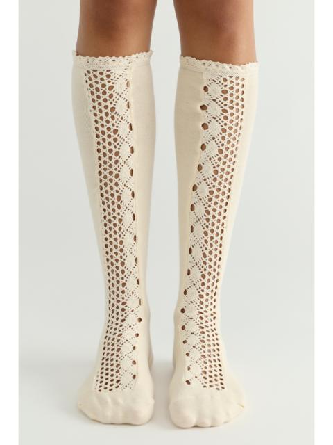FREE PEOPLE Rubies Crochet Knee High Socks