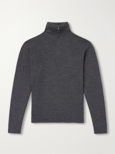 Ralph Lauren Wool-Piqué Half-Zip Sweater