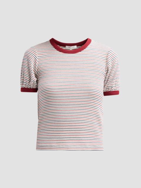 rag & bone Women's The Essential Striped Pima Cotton T-Shirt - Ivory Multi