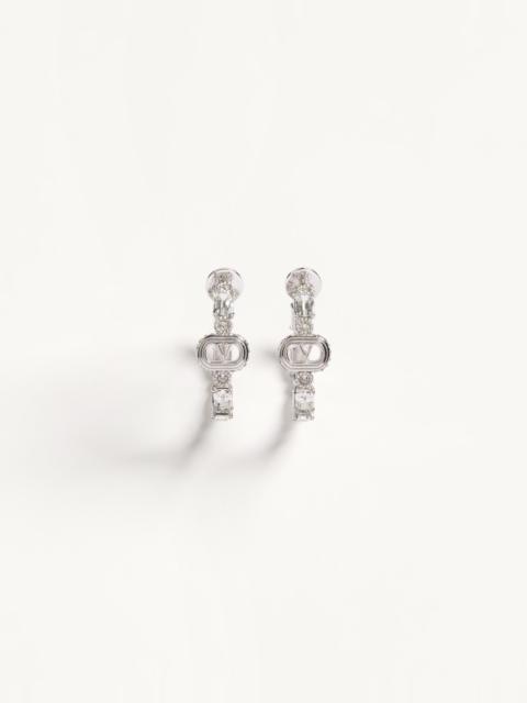 Valentino OVALETTE METAL AND SWAROVSKI® CRYSTAL EARRINGS