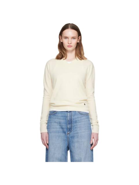 Stella McCartney Off-White Cashmere V-Neck Sweater