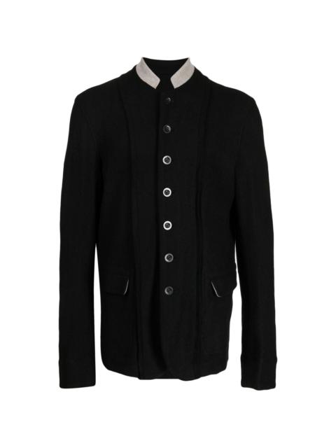 Fullling contrasting-collar felted blazer