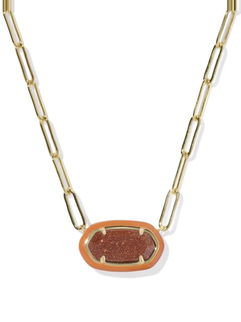 KENDRA SCOTT Elisa Enamel Frame Gold Paperclip Necklace