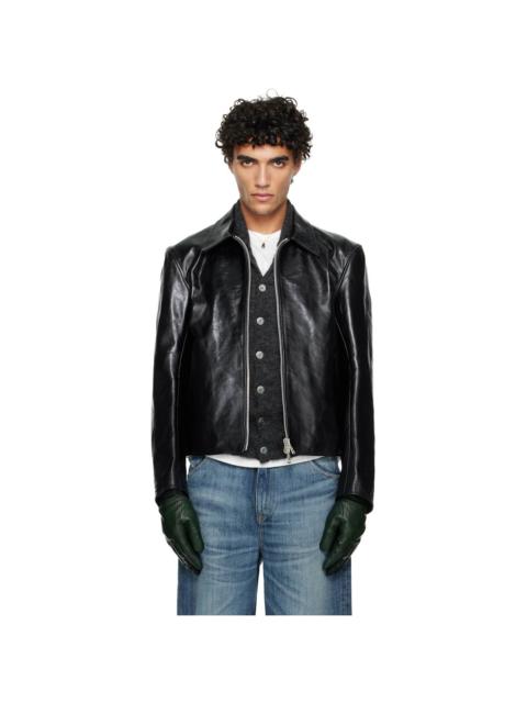 Our Legacy Black Mini Leather Jacket