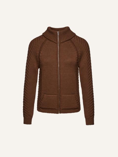 MAGDA BUTRYM Zip up knitwear sweater in light brown