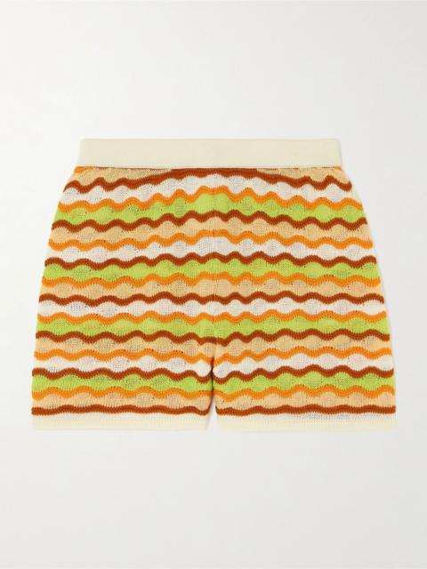 ESCVDO Mullu striped cotton shorts Orange