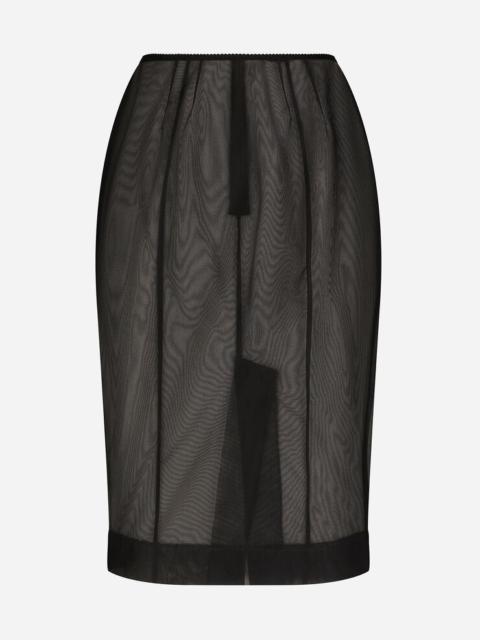Marquisette midi pencil skirt
