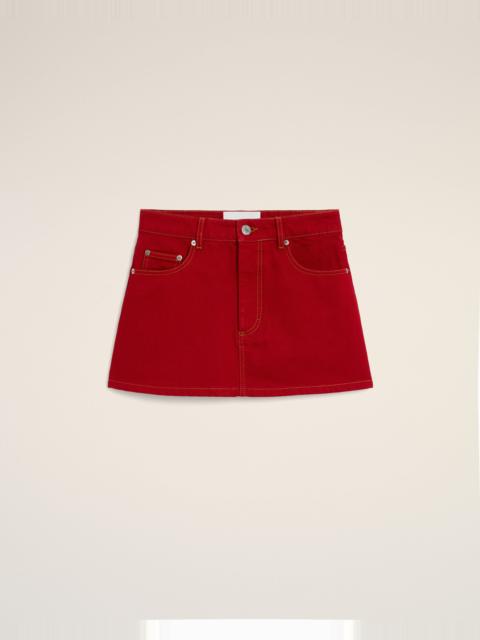 AMI Paris RED MINI COTTON SKIRT
