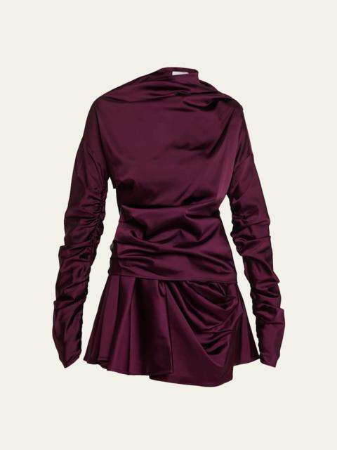 GANNI Technical Stretch Satin Mini Dress