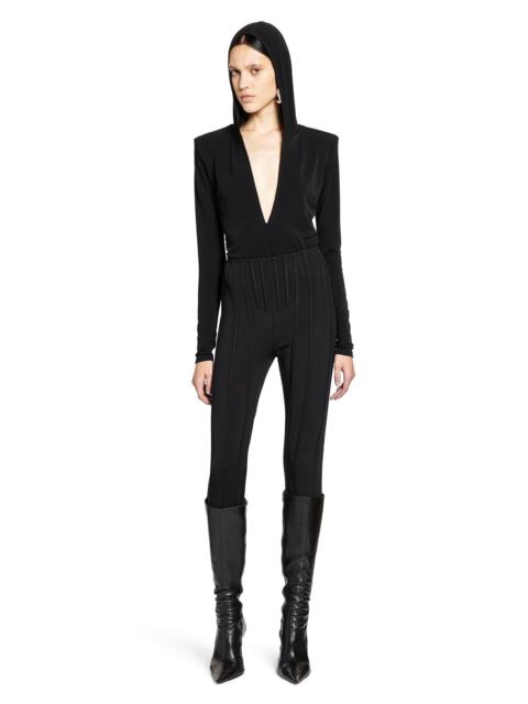 MUGLER Hooded V-neck Bodysuit