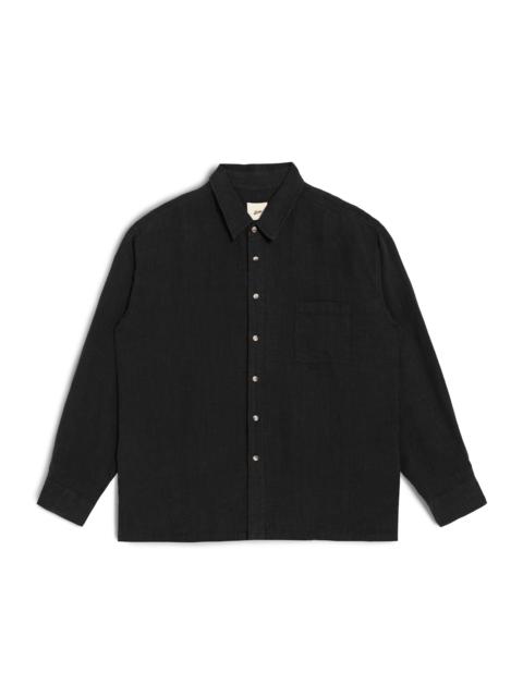 Bather Black Linen Leisure Shirt