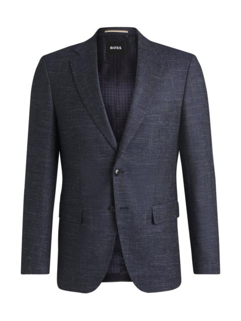BOSS SLIM-FIT SUIT JACKET IN PATTERNED STRETCH FABRIC