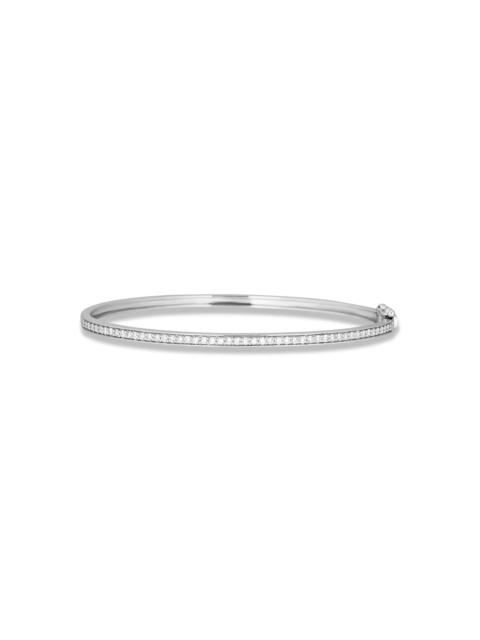 STONE AND STRAND Essential LAB-Created Diamond Silver Bangle