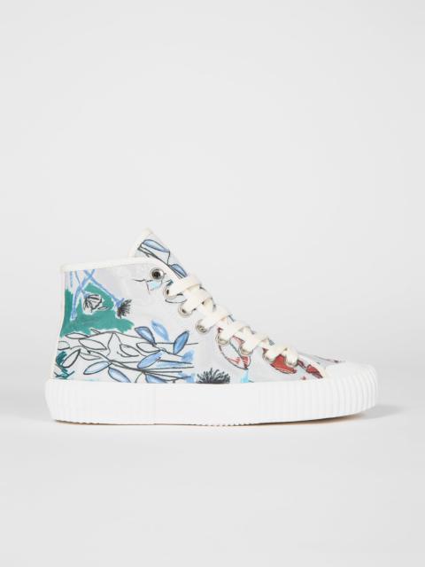 Paul Smith 'Forest Sketch' Canvas High-Top Trainers