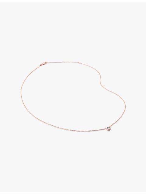 MONICA VINADER Solitaire 18ct Rose Gold-Plated Vermeil Sterling-Silver And 0.06ct Lab-Grown Diamond Necklace