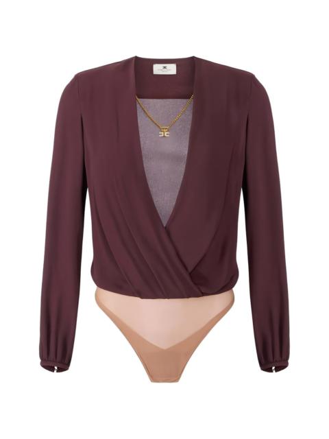 ELISABETTA FRANCHI long-sleeved pendant-necklace bodysuit