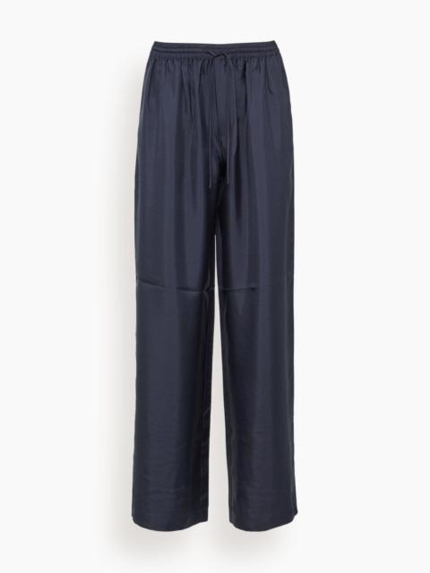 RÓHE Wide Leg Silk Trousers in Night
