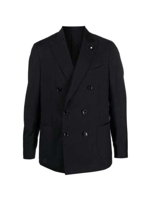 double-breasted wool blazer