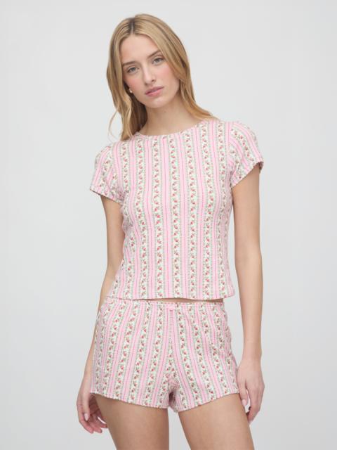 Hill House Home The Coco Pointelle PJ Set - Pink Floral Dot Stripe
