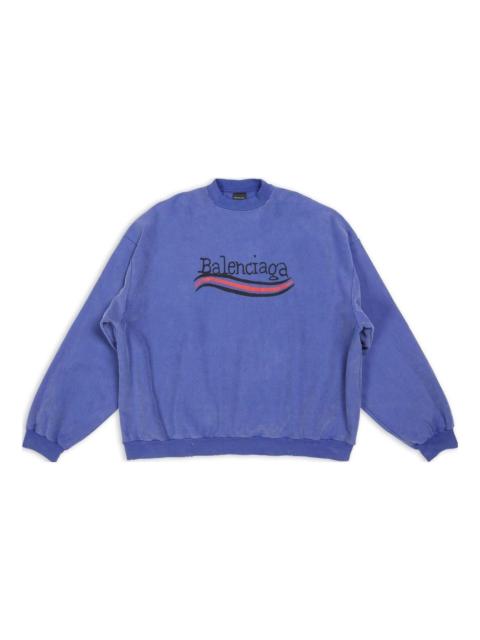 BALENCIAGA Balenciaga Hand-Drawn Political Campaign Oversized Sweatshirt 'Blue' 720428TNVE84119