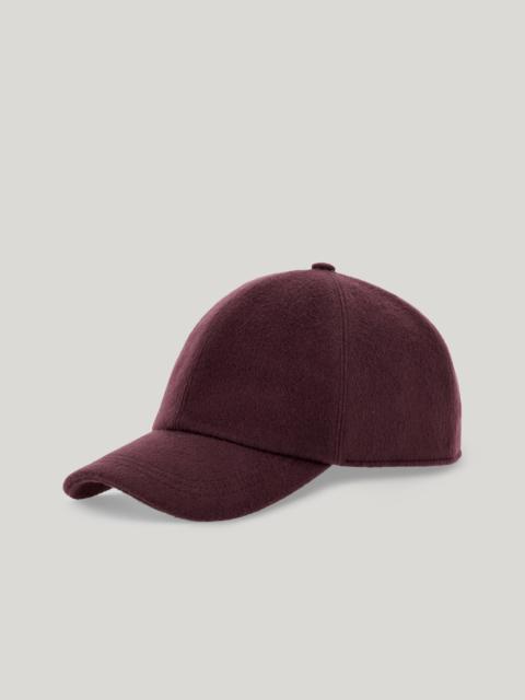 Canali BURGUNDY PURE CASHMERE BASEBALL CAP