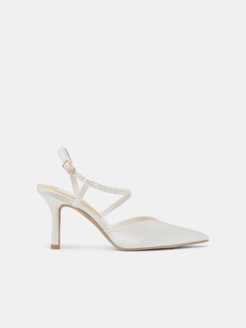 dolce vita KAMRA PEARL HEELS TRUE WHITE SATIN