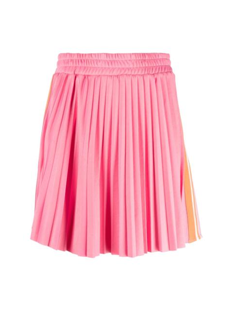 side-stripe pleated miniskirt