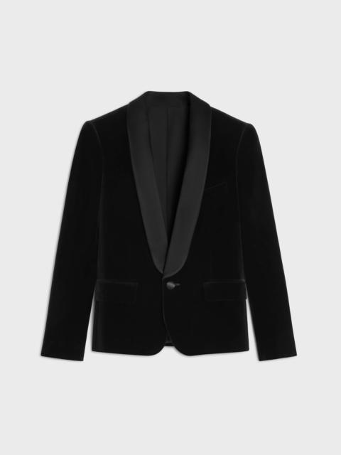 short tux jacket in cotton velvet